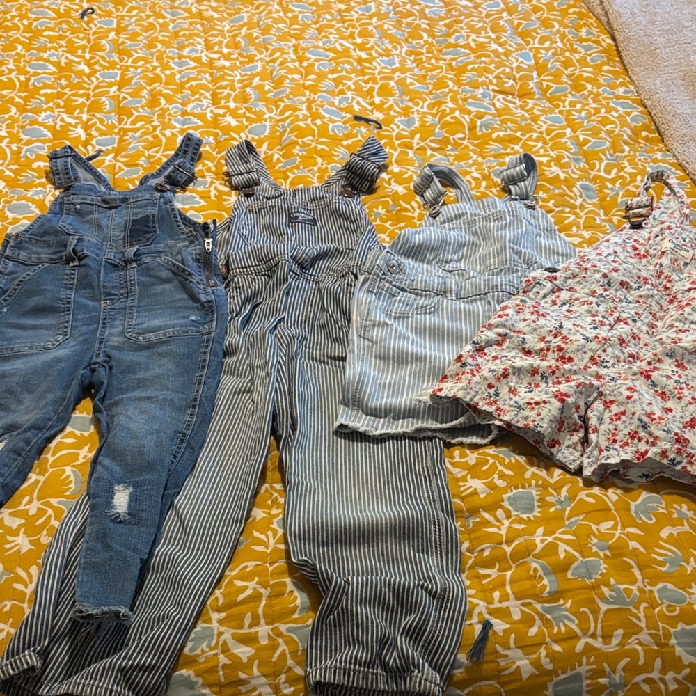 Toddler Kids Overall lot OshKosh B’gosh Retro Vintage Floral striped